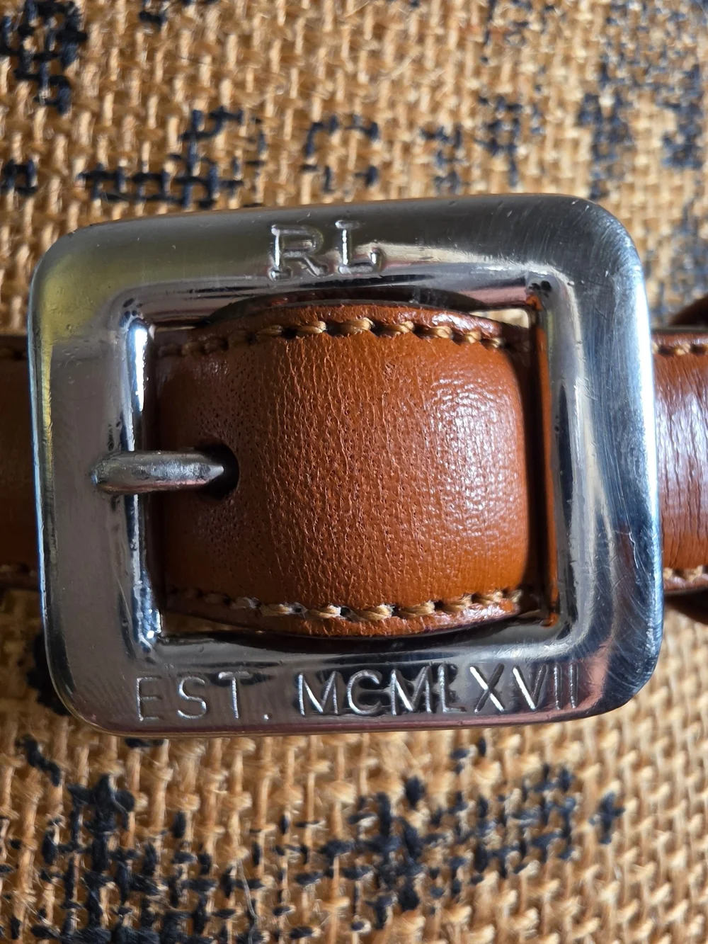 Ralph Lauren Brown Leather Women's Belt with Signature Buckle